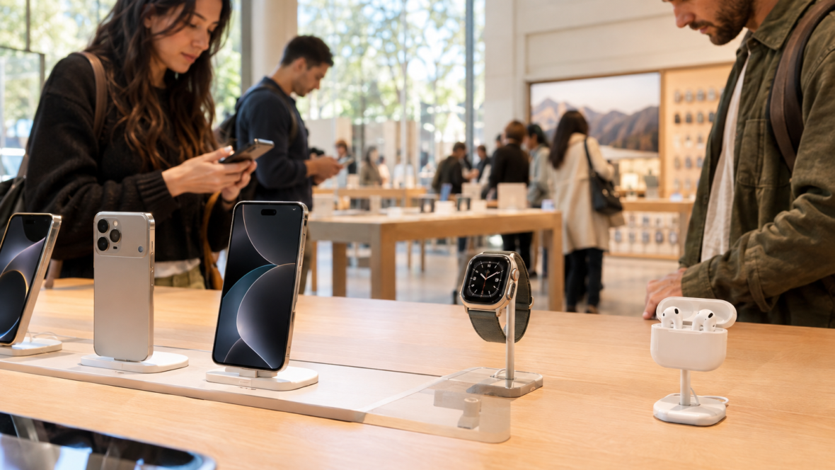 Експозиція нових пристроїв Apple у магазині