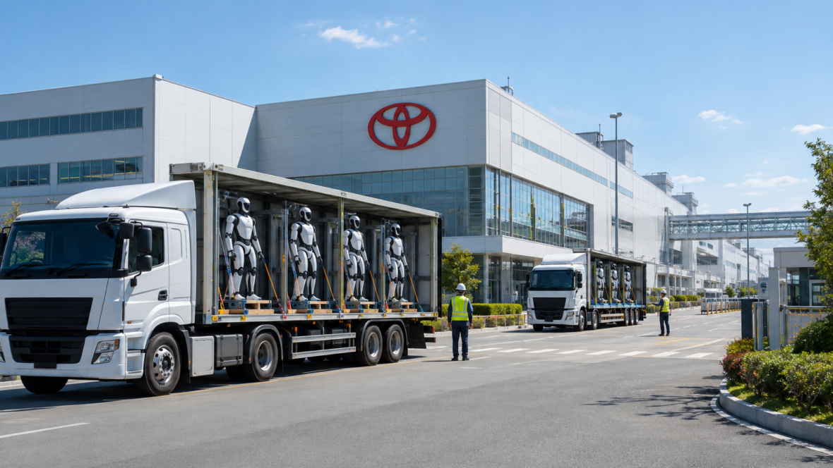 Зовнішній вигляд заводу Toyota з доставкою концептуальних роботів