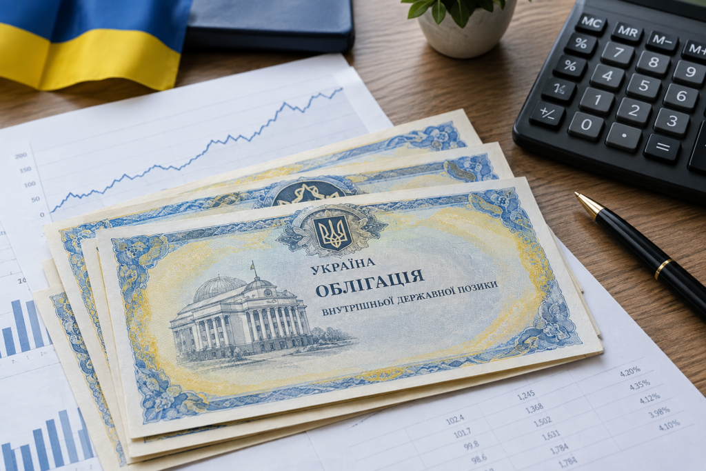 Державні облігації та фінансові документи на робочому столі