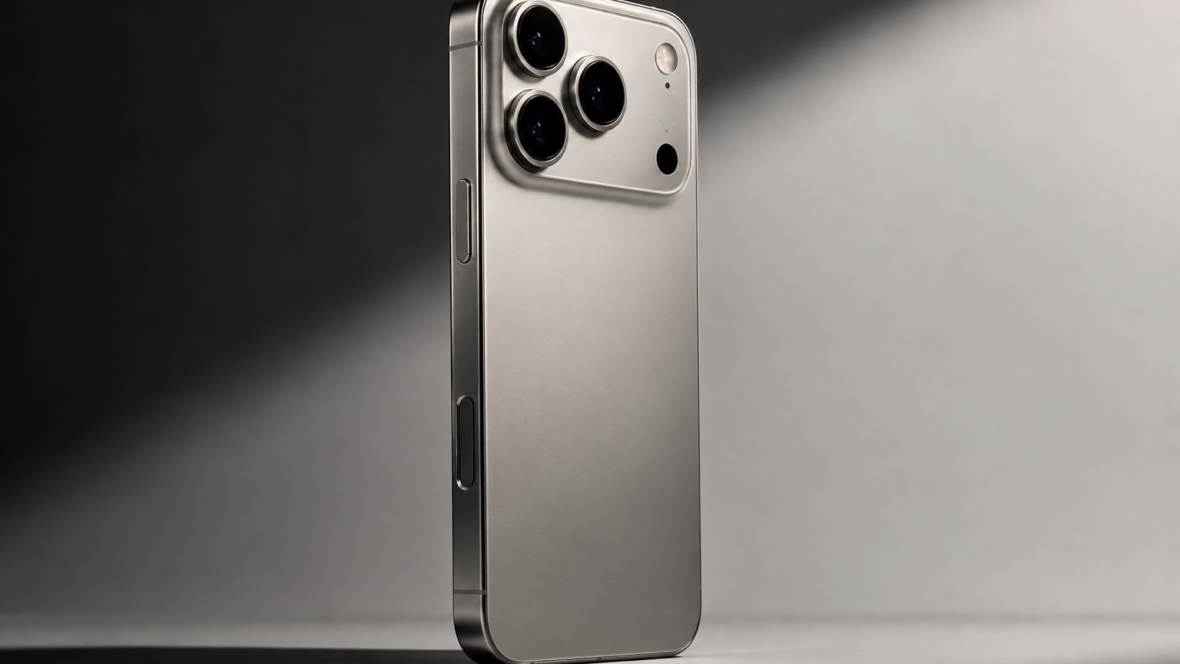 iPhone 18 Pro у студійному освітленні що підкреслює корпус і камеру