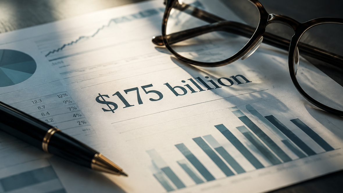 Фінансовий звіт із позначкою $175 млрд крупним планом