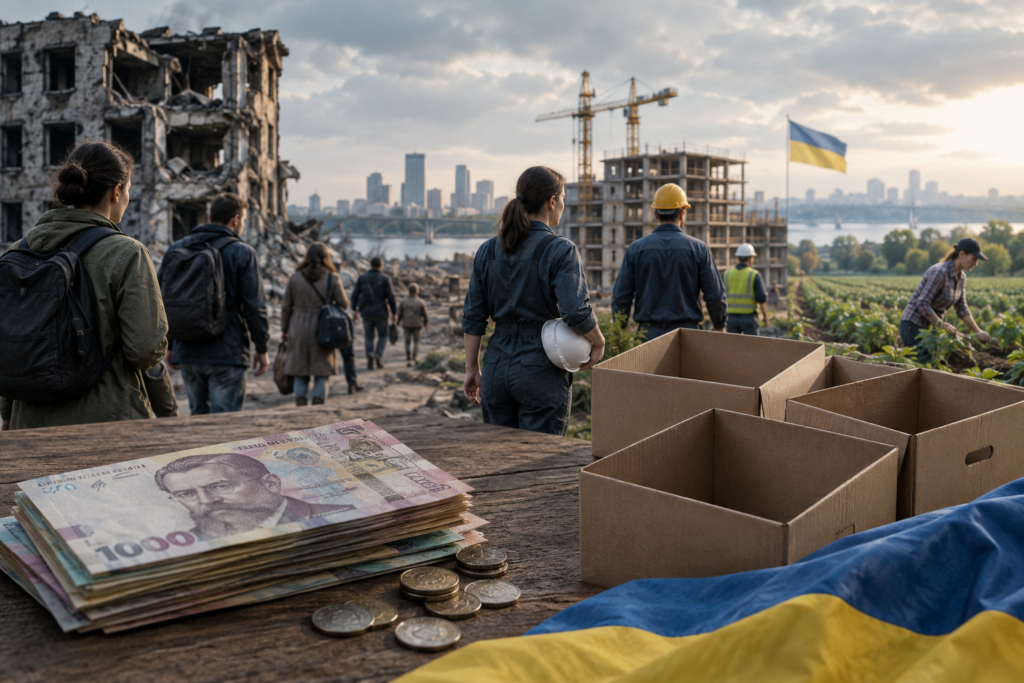 Ілюстрація змін у фінансуванні та відновленні економіки після завершення війни