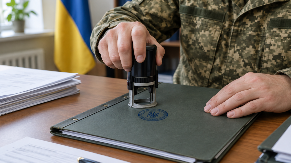 Ставлення штампу на папери персонального військового обліку