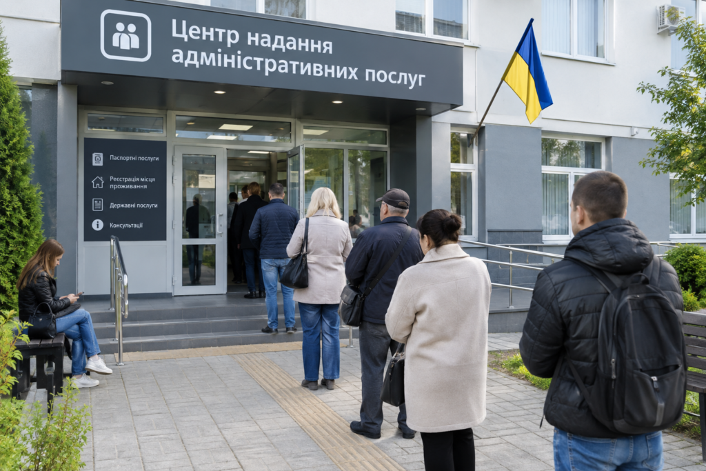 сервісний центр Пенсійного фонду з відвідувачами