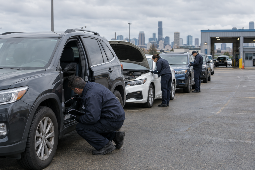 перевірка VIN-кодів на стоянці автомобілів