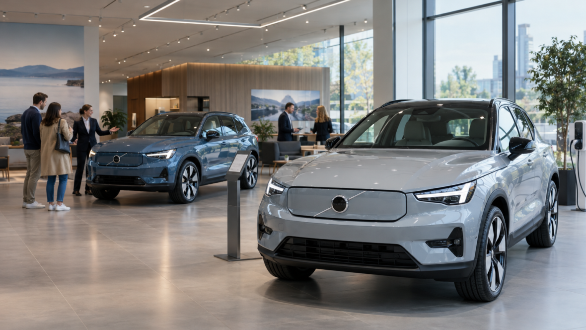 електричні кросовери Volvo у шоурумі