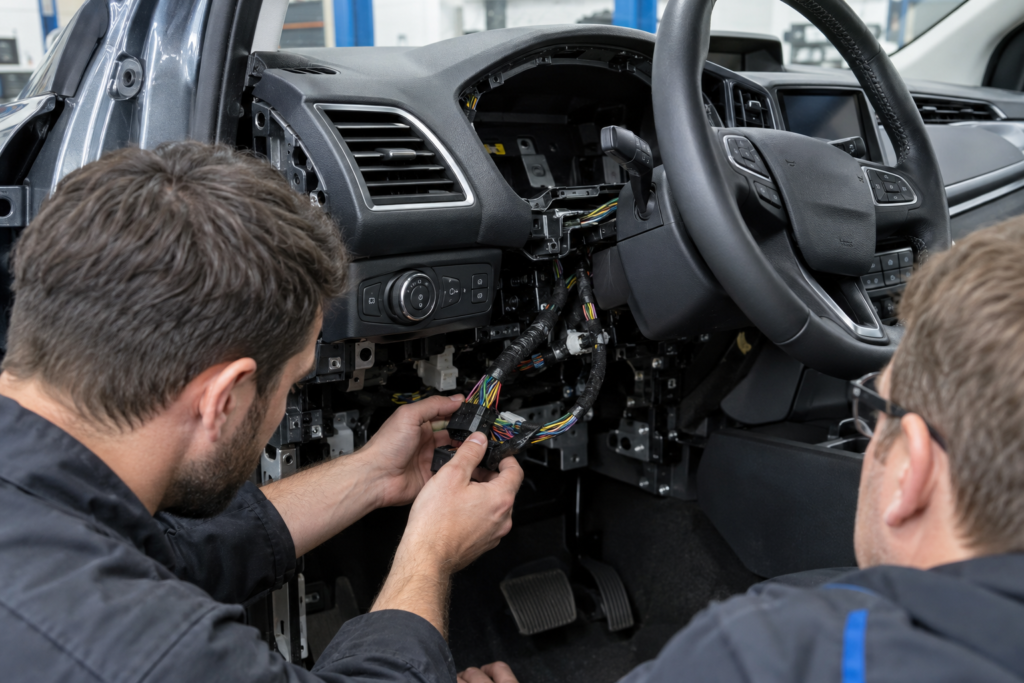 огляд проводки під панеллю приладів Ford Kuga