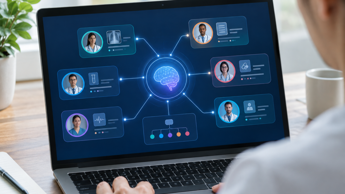 Orchestrator concept: virtual agents on screen
