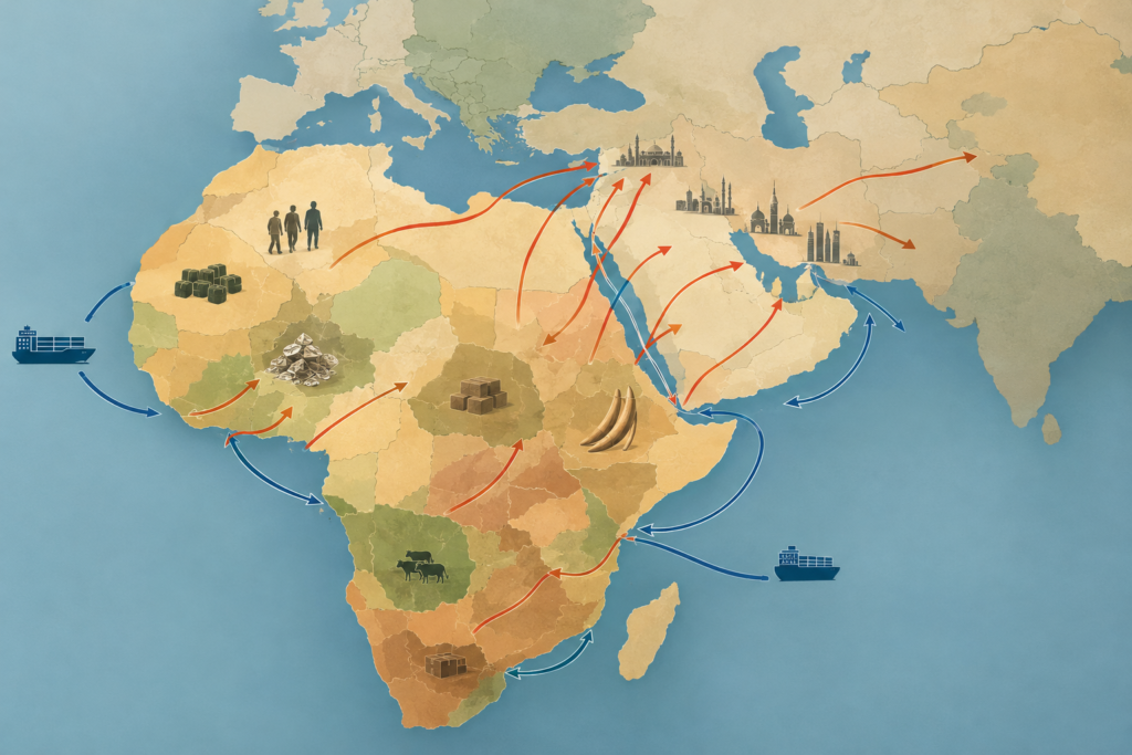 карта контрабандних шляхів від Африки до ОАЕ