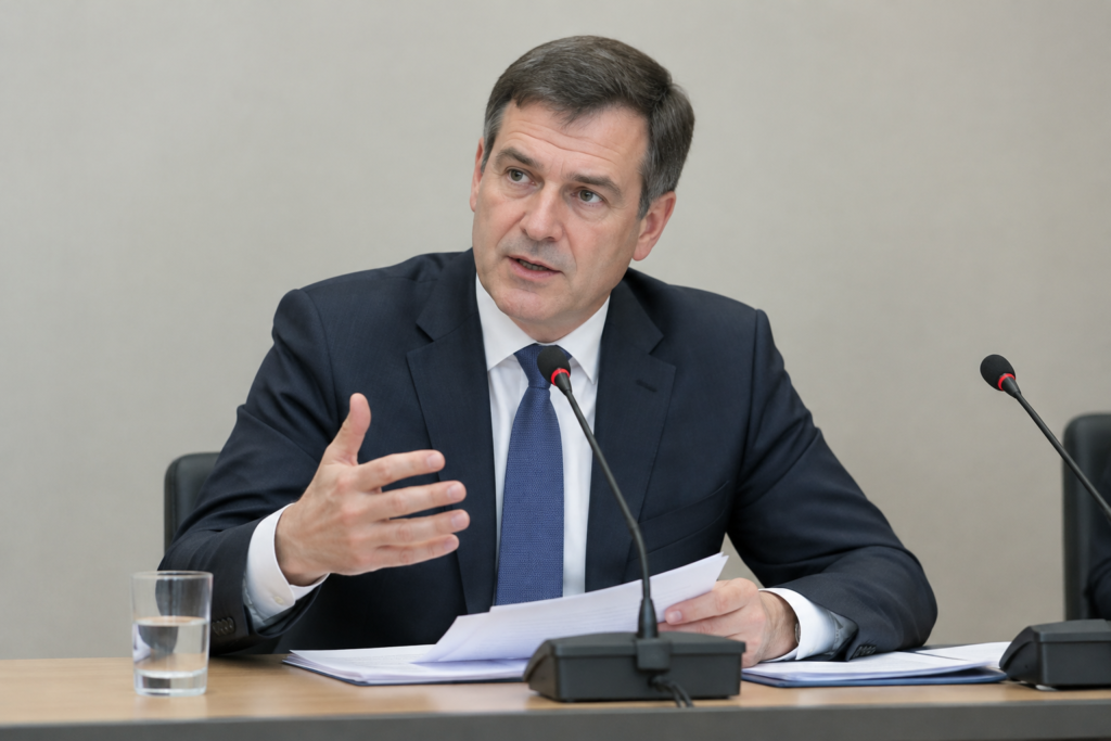міністр виступає на економічному форумі