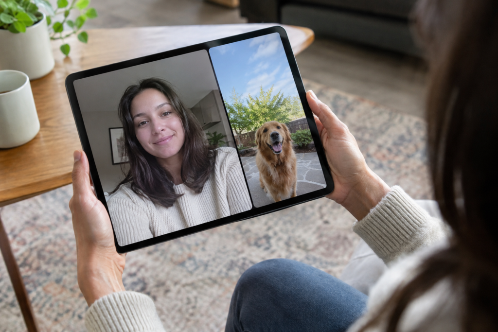 Відеодзвінок FaceTime з двома камерами на екрані