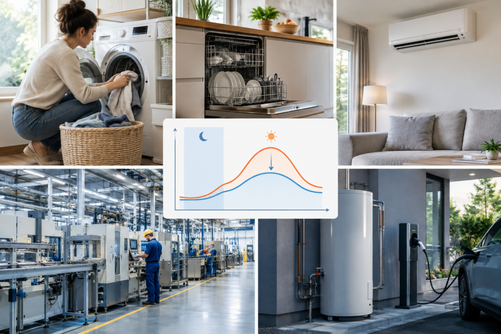 household and industrial appliances during off-peak hours