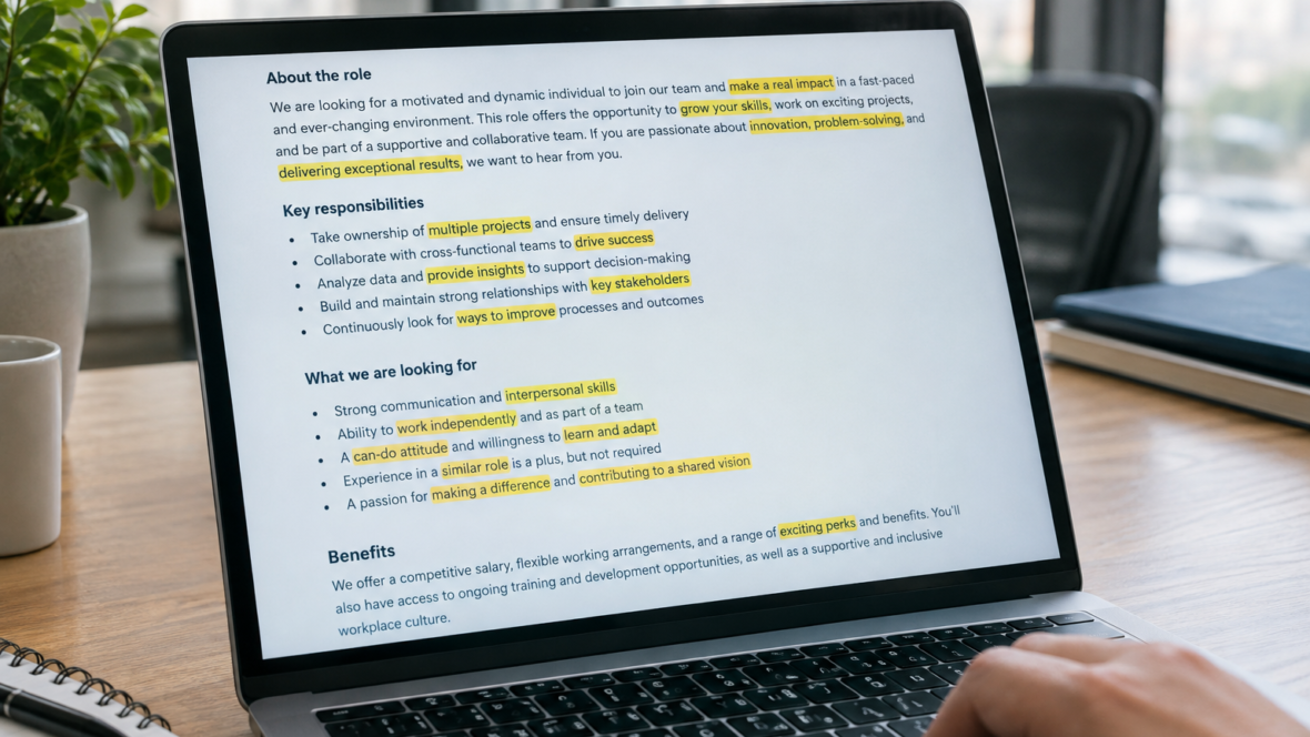 job listing with vague duties highlighted