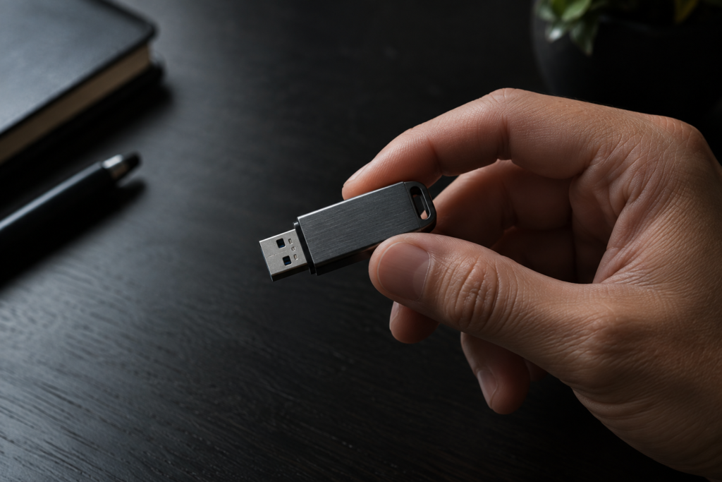 USB-накопичувач IronKey на столі, крупний план