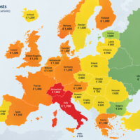 Where in Europe is it most expensive to heat an apartment with gas