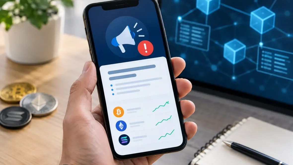 оголошення біржі на екрані смартфона