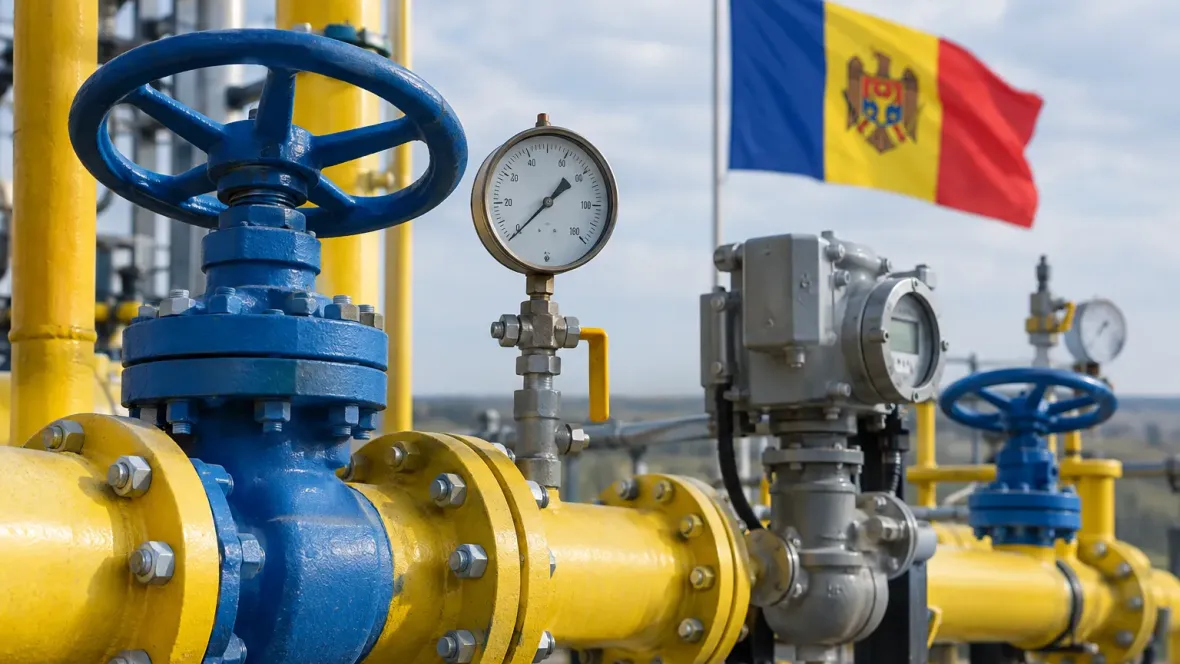 детальний план газопроводу з прапором Молдови