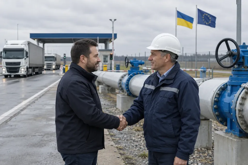 перемовини біля прикордонного газопроводу з вантажівками