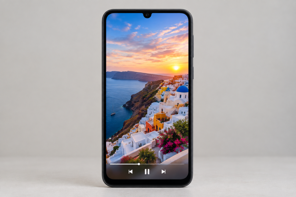 Фронтальний вигляд Samsung Galaxy A17 5G з 6,7-дюймовим AMOLED-екраном