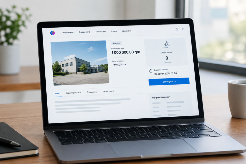Порожній екран аукціону Prozorro.Продажі з відображенням нульових заявок українською
