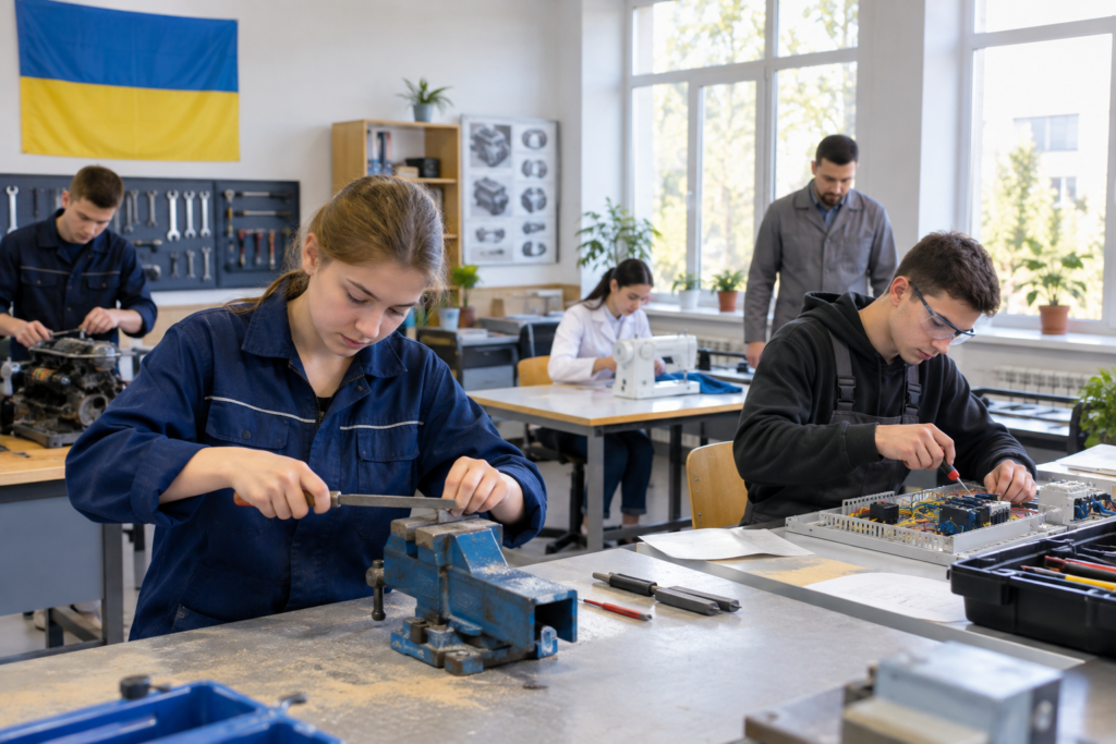 Студенти професійного коледжу під час практичного заняття