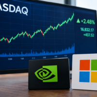 Nasdaq рекорд закриття завдяки Nvidia і Microsoft
