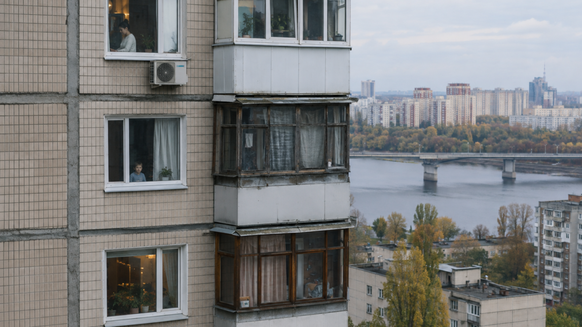 Квартири на лівому березі Києва, фасад будинку та вікна