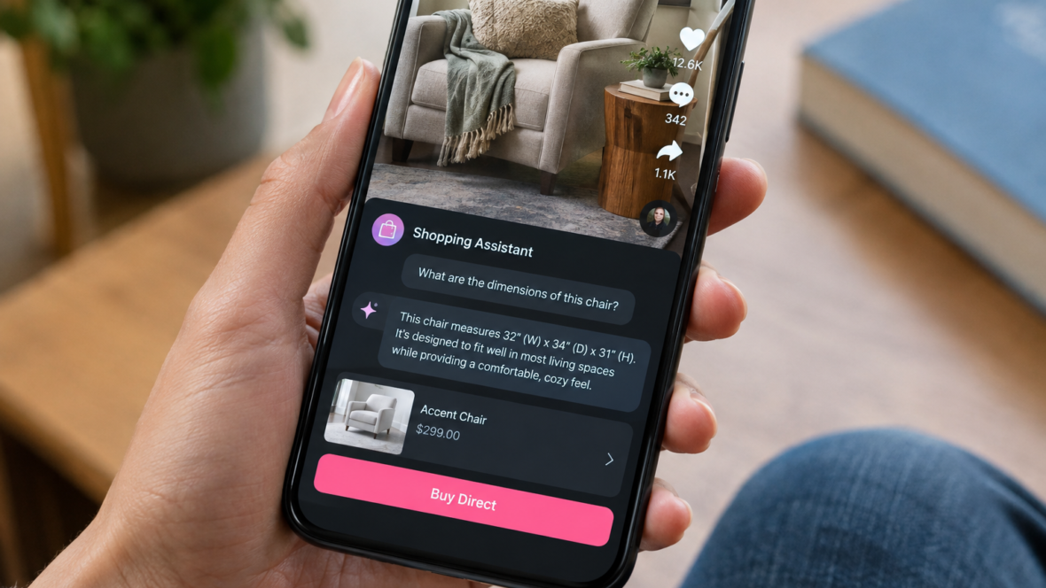 екран смартфона з Shopping Assistant і кнопкою Buy Direct
