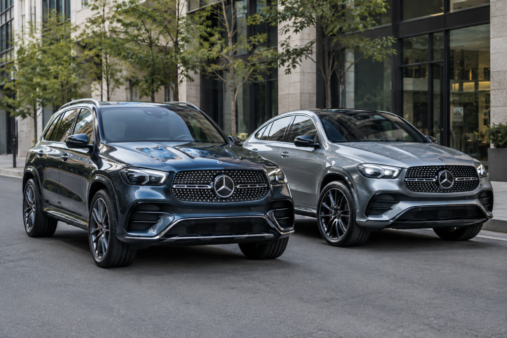 Mercedes-Benz GLE 2027 збоку на міській вулиці