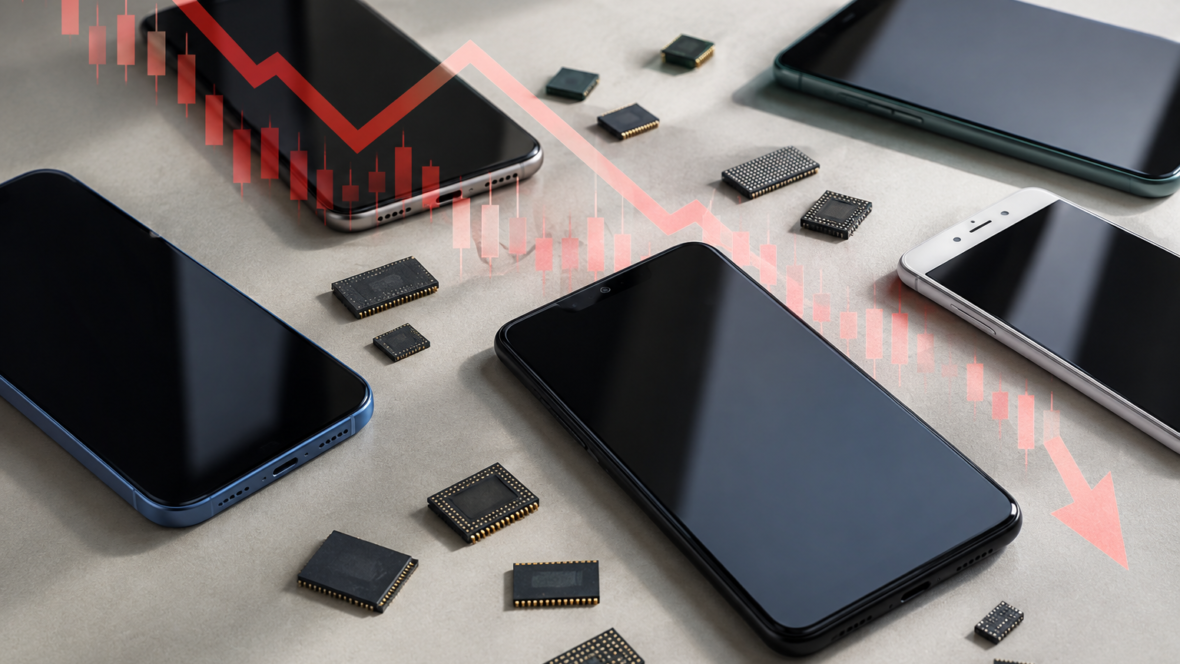 Порожні полиці в магазині смартфонів і цінники