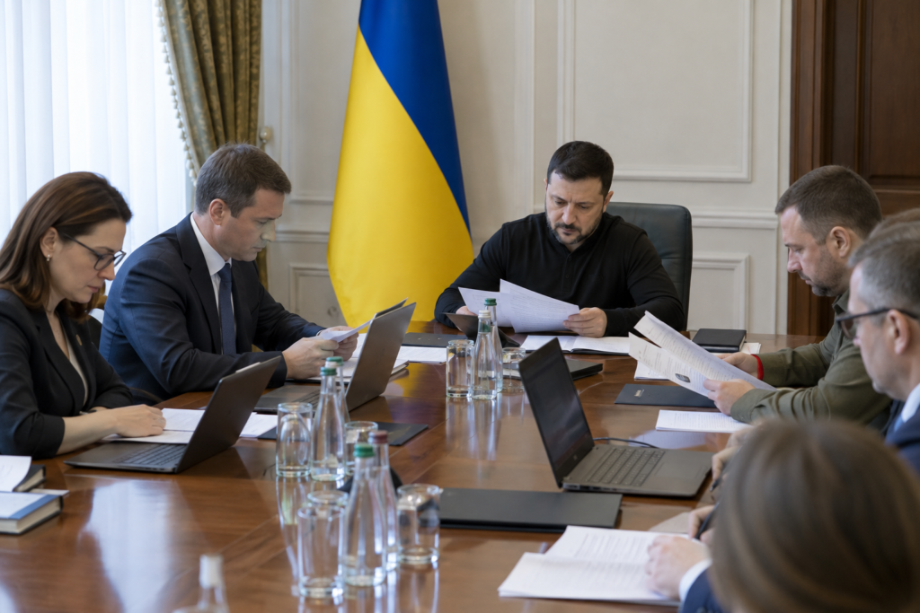 урядова нарада за документами та прапор