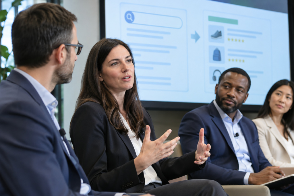 panel discussion on search optimization and AI
