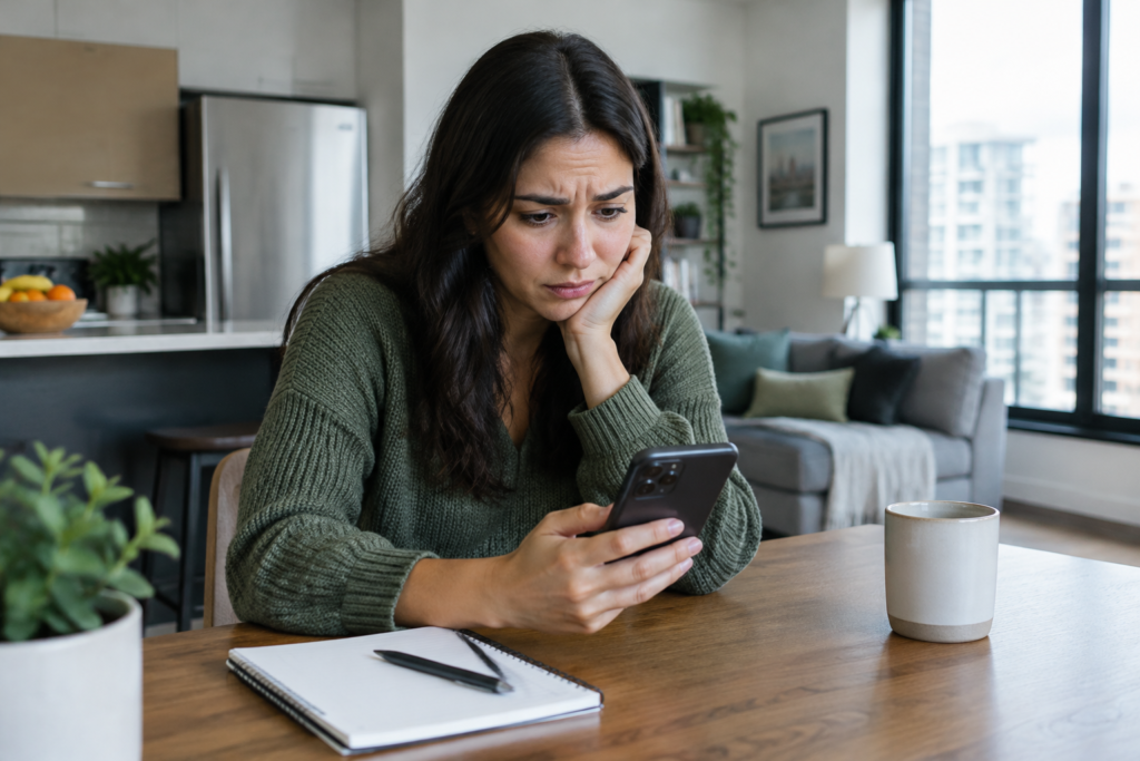 job seeker checking salary offers on phone