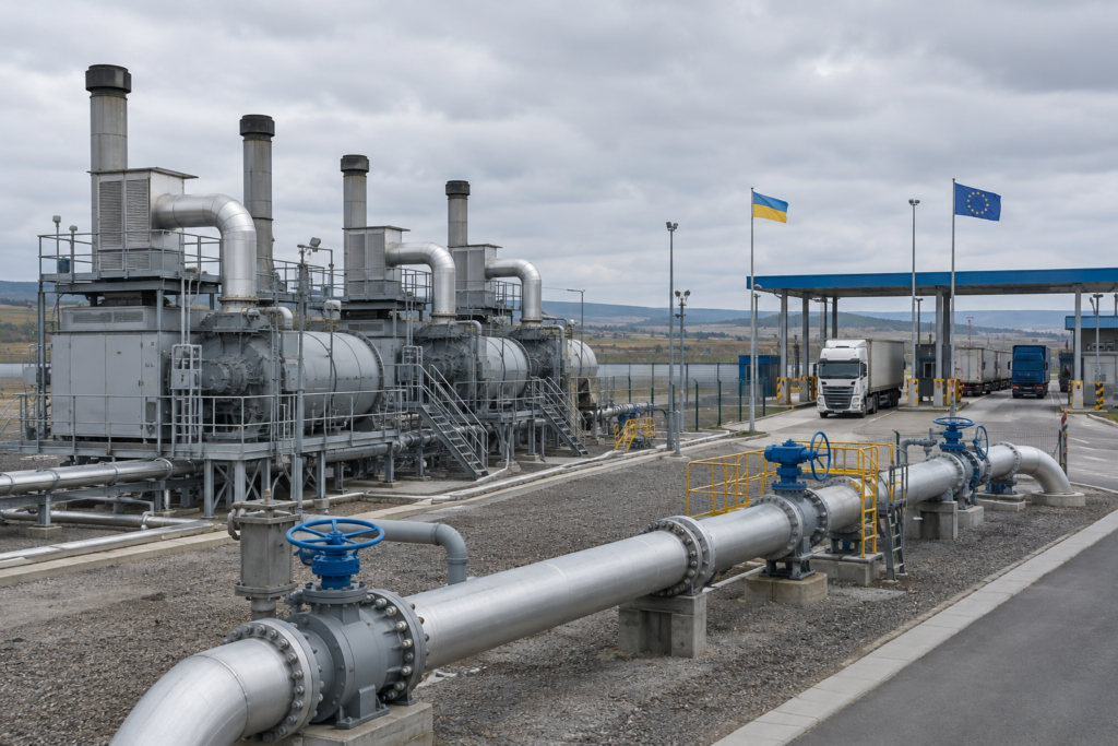 Трубы и инфраструктура газового экспорта на границе