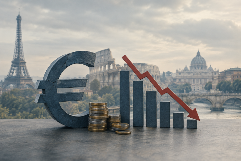euro sign and bar chart showing shortfall