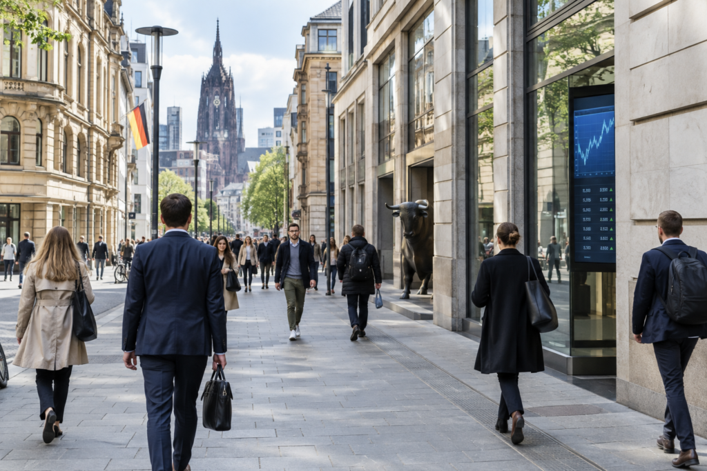 People on a street in a German city