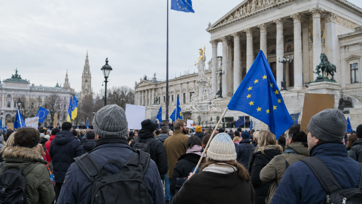 люди біля парламентської будівлі в місті