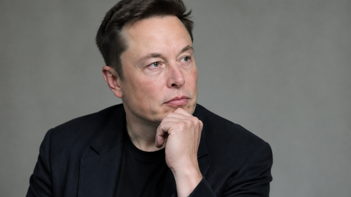 Elon Musk portrait in studio interview