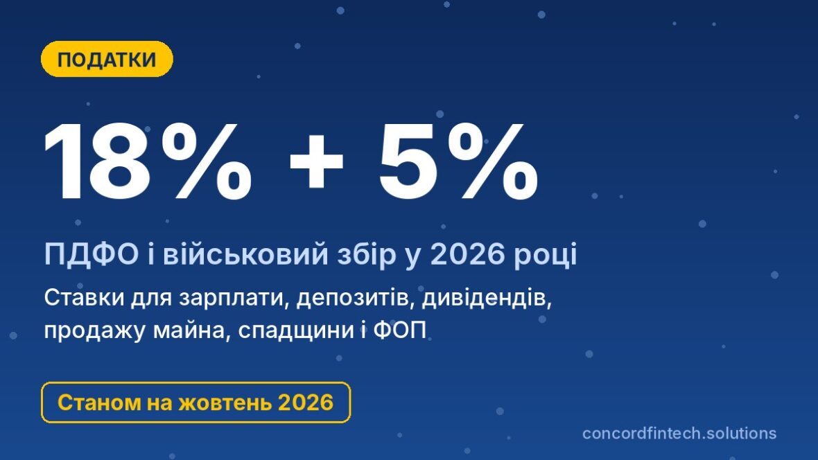 Ставка ПДФО 18% і військовий збір 5% у 2026 році
