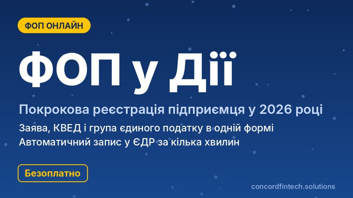 Реєстрація ФОП через Дію у 2026 році: безоплатно, онлайн, з вибором групи єдиного податку